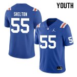 Youth Florida Gators #55 Antonio Shelton NCAA Nike Blue Throwback Authentic Stitched College Football Jersey GJH2862KB